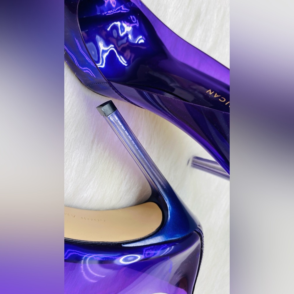 Good American Elegant Cinderella Purple Clear Pump Heels Size 7.5 New in box - Picture 5 of 9